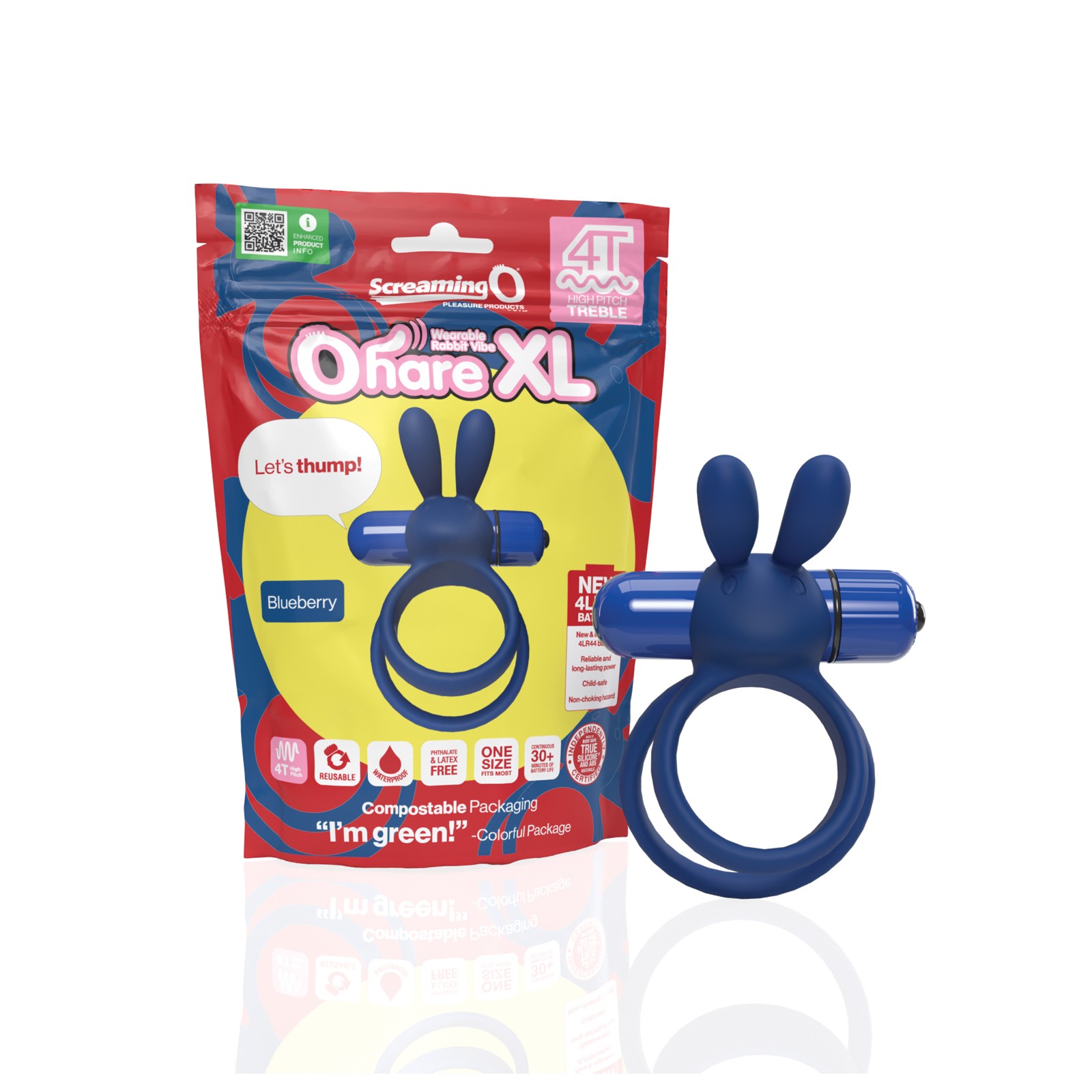 Screaming O 4T Ohare XL - Vibrador Conejo - Arándano