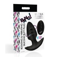 Bang! Plug Anal Rotatorio y Vibrante con Control Remoto - Negro