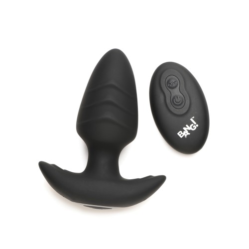 Bang! Rotating & Vibrating Butt Plug w/Remote - Black