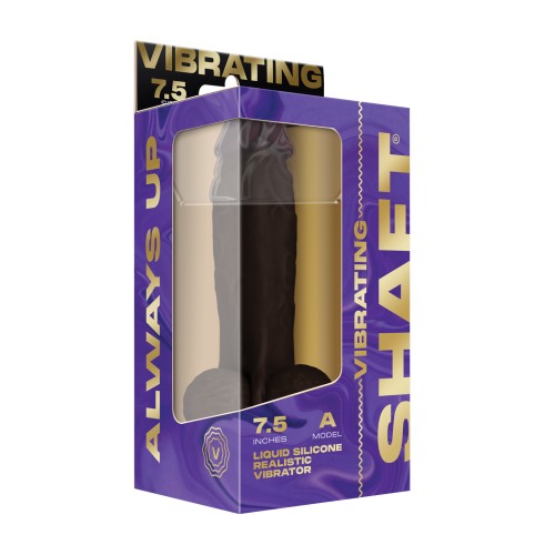 Shaft Flexskin Liquid Silicone 7.5 inches Vibrating Dong Mahogany