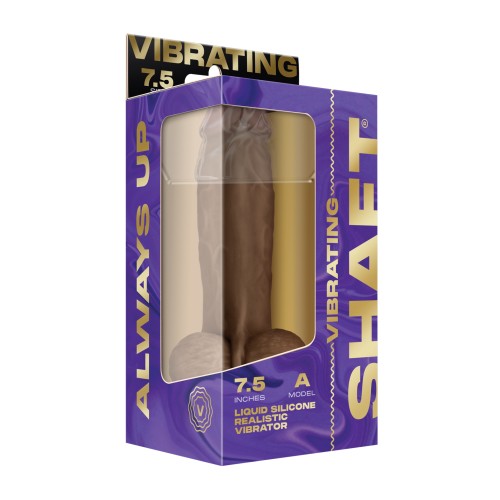 Shaft Flexskin Liquid Silicone Vibrating Dong with Balls - Oak