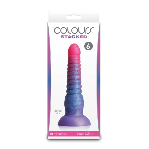 Stacked 6" Dildo Pink Blue - Vibrant Pleasure