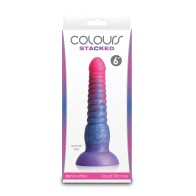 Stacked 6" Dildo Pink Blue - Vibrant Pleasure