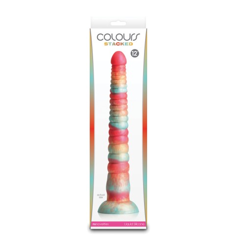 Dildo Colores Apilados de 12 Pulgadas Rojo Dorado