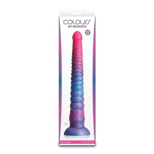 Colours Stacked 12 Inch Dildo Pink Blue Excitement