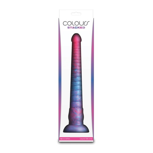 Dildo Colores Apilados de 12 Pulgadas Rosa Azul Emoción