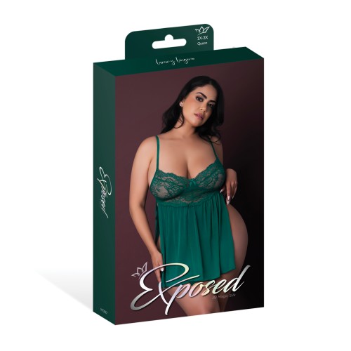 Conjunto Babydoll y Tanga Cheeky Esmeralda