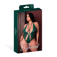 Evermore Lace Plunge Teddy - Emerald QN