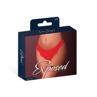 Sugar High Split Crotch Lace Panty - Red L/XL