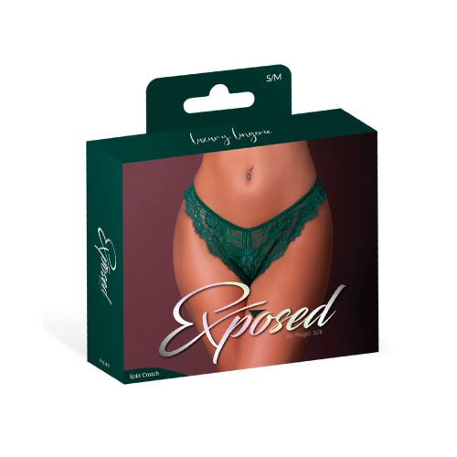 Evermore Split Crotch Panty - Emerald S/M