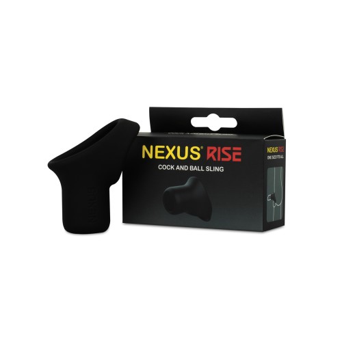 Nexus Rise Liquid Silicone Cock & Ball Sling Black