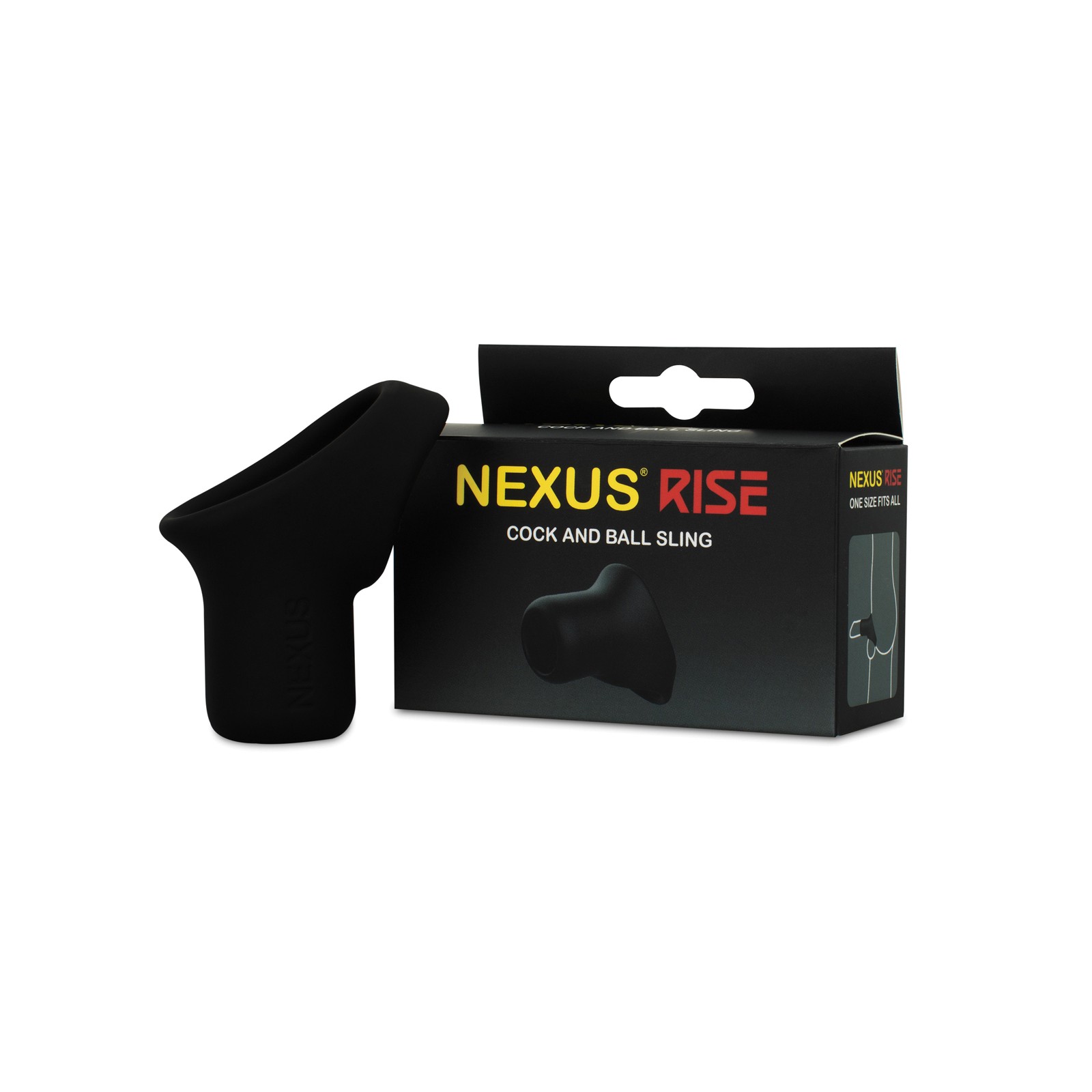 Nexus Rise Liquid Silicone Cock & Ball Sling Black