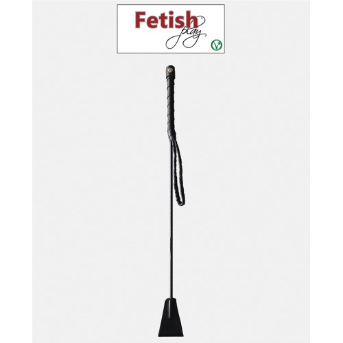 Rouge Fetish Vegan Leather Riding Crop Black