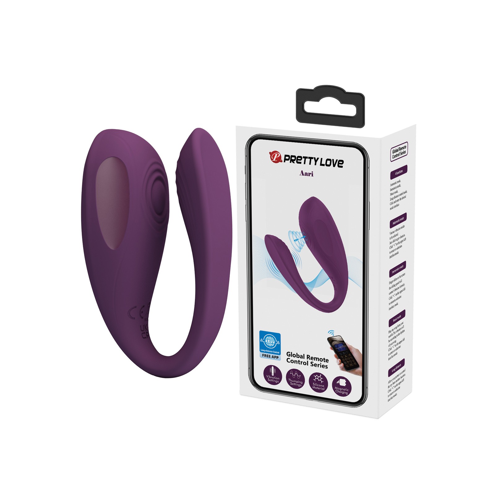 Pretty Love Aari Thumping Dual Vibrator - Purple