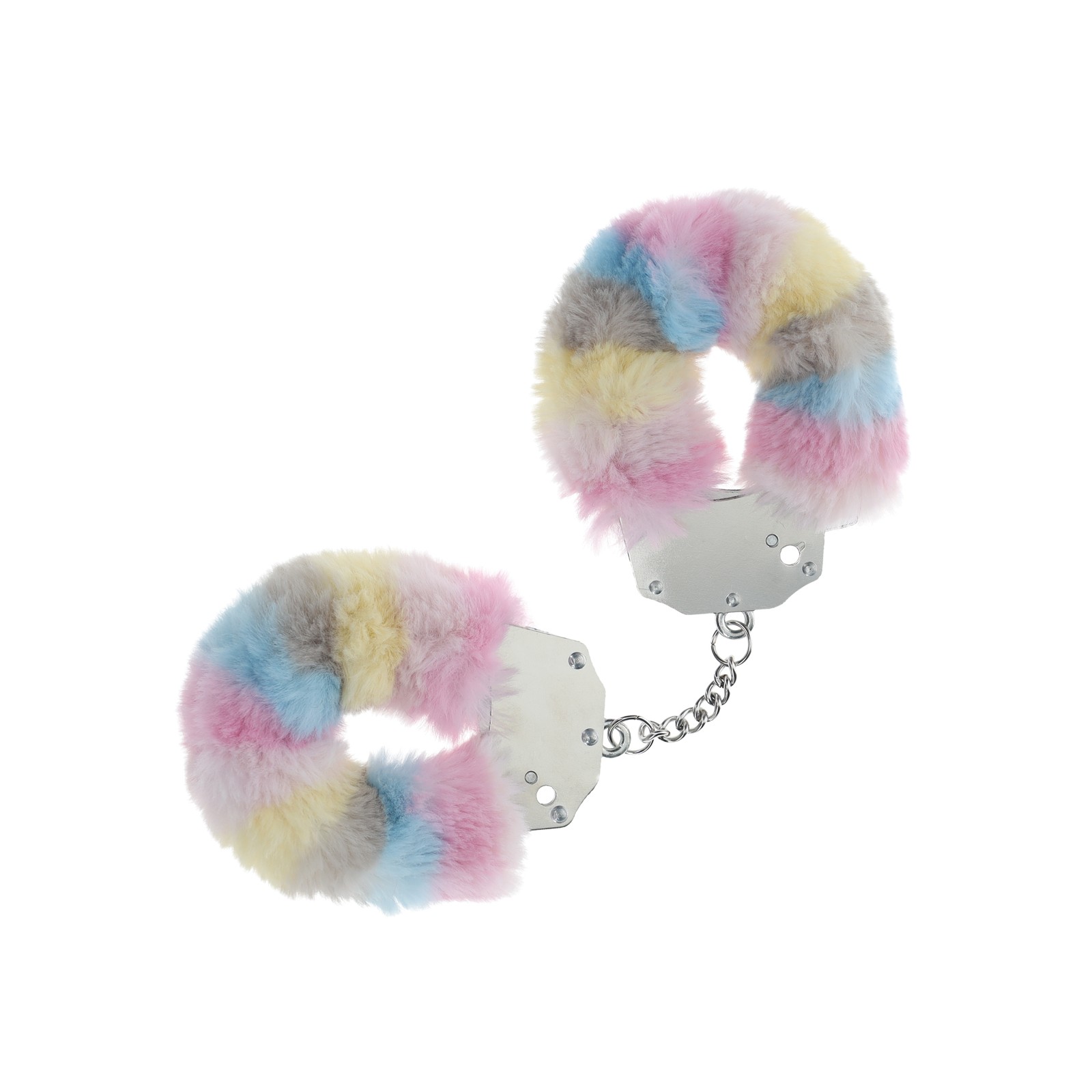 Shots Ouch Heavy Duty Fluffy Handcuffs Powder Rainbow