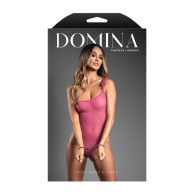 Domina One-Shoulder Sheer Mesh Teddy - Pink L/XL