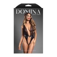 Domina Plunge Front Teddy Black