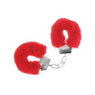 Shots Ouch! Classic Fluffy Handcuffs - Red