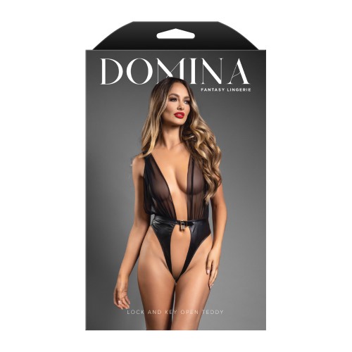 Domina Plunge Front Sheer Mesh Teddy