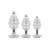 Gemsations Silver Ripple Bling Butt Plug Training Set