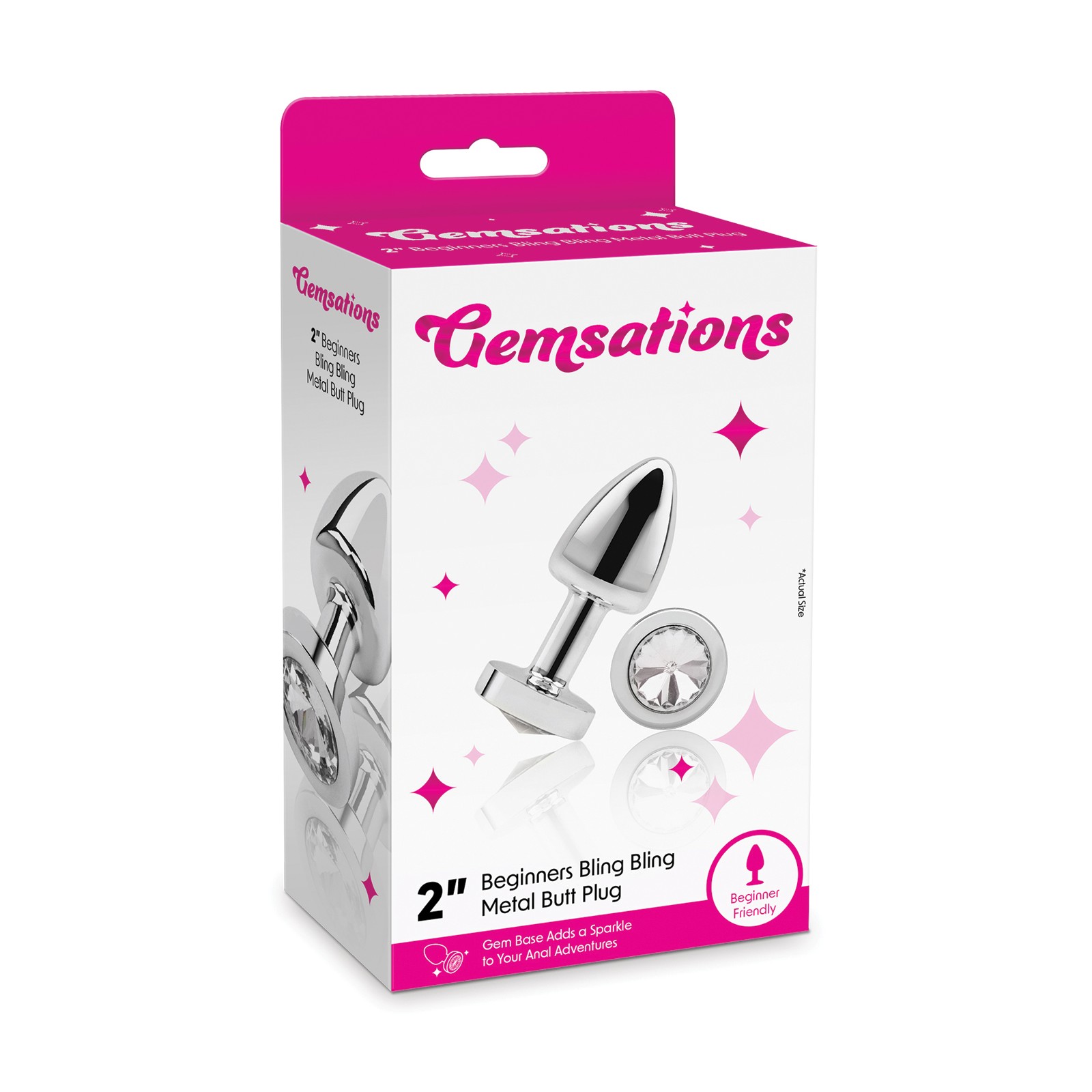 Plug Anal Gemsations de 2 Pulgadas - Plateado