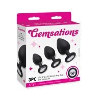 Gemsations 3 pc Silicone Butt Plug Training Set