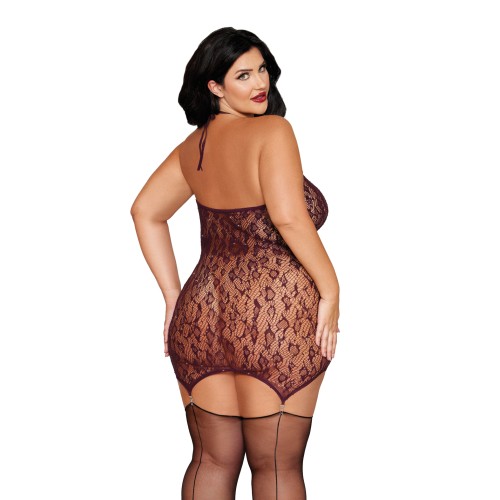 Leopard Pattern Seamless Gartered Chemise - Seductive Lingerie