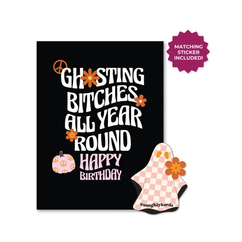 Halloween Ghosting Birthday Greeting Card with Sticker