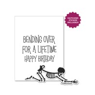 Halloween Bending Over Birthday Card Sticker