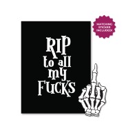 Halloween Rip Fucks Greeting Card & Sticker