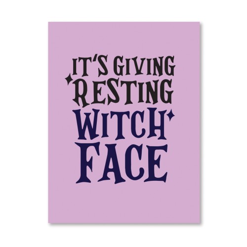 Halloween Witch Face Greeting Card with Sticker