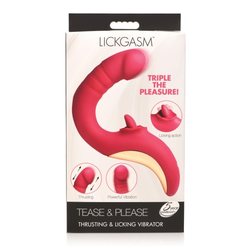 Vibrador Lickgasm Tease & Please con Movimiento y Lamido - Rosa