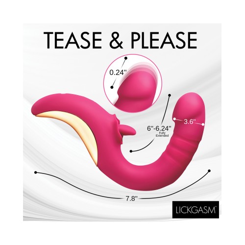 Lickgasm Tease & Please Licking & Thrusting Vibrator - Pink