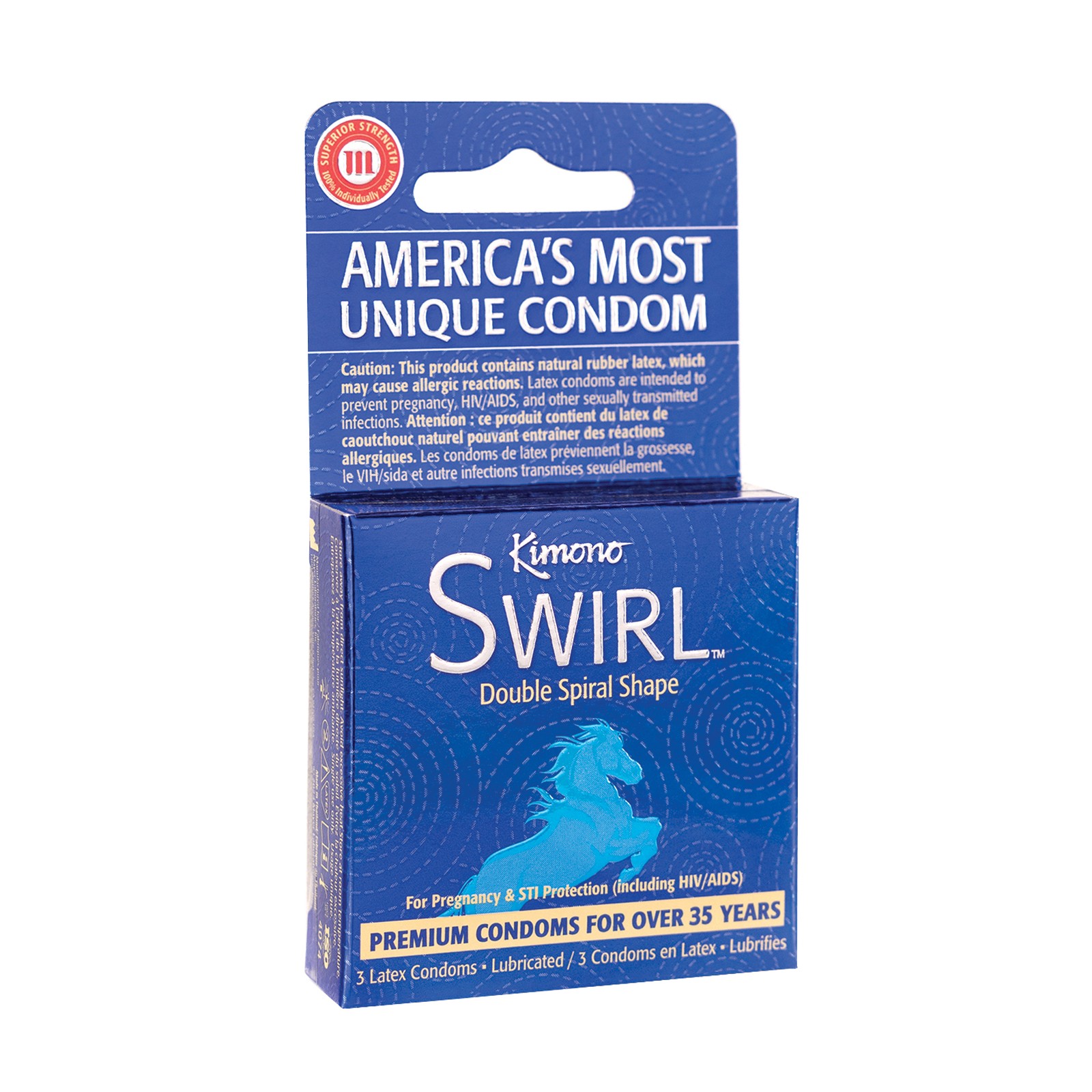 Condones Kimono Swirl Doble Espiral - Paquete de 3