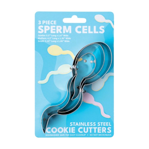 3-Piece Sperm Cookie Cutter Set for Fun Baking