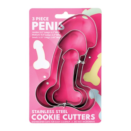 Set de Cortadores de Galletas en Forma de Pene - 3 Piezas