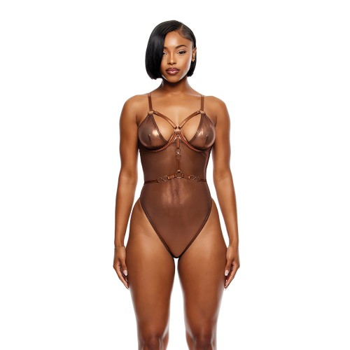 Liquid Metal Metallic Mesh Teddy Copper XL - Bold and Alluring