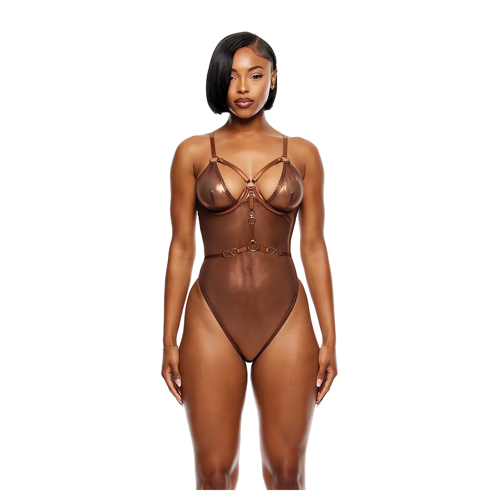 Liquid Metal Metallic Mesh Teddy Copper XL - Bold and Alluring