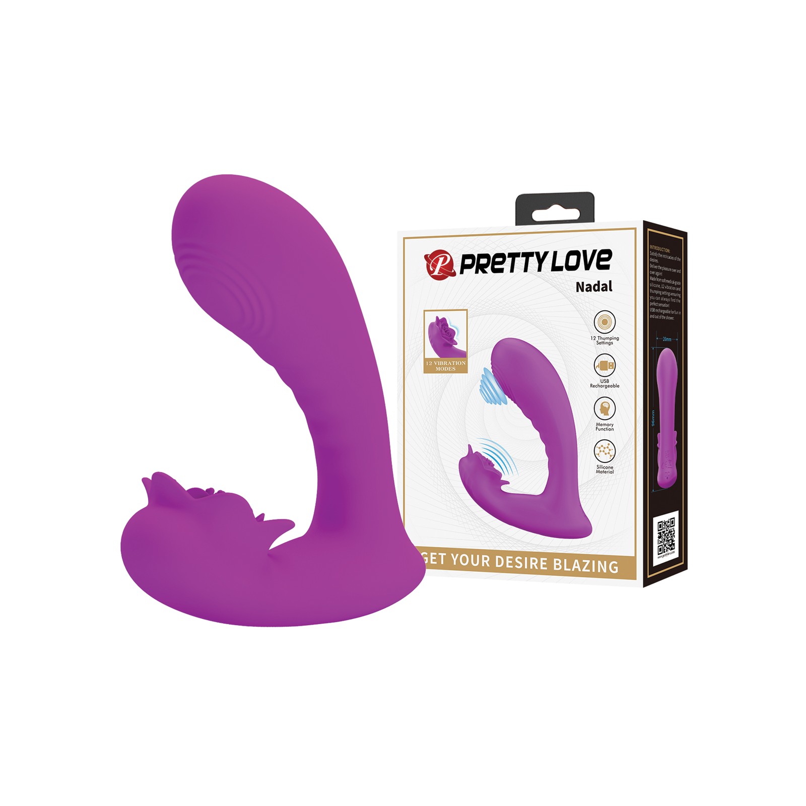 Pretty Love Nadal Dual Stim Toy Fuchsia