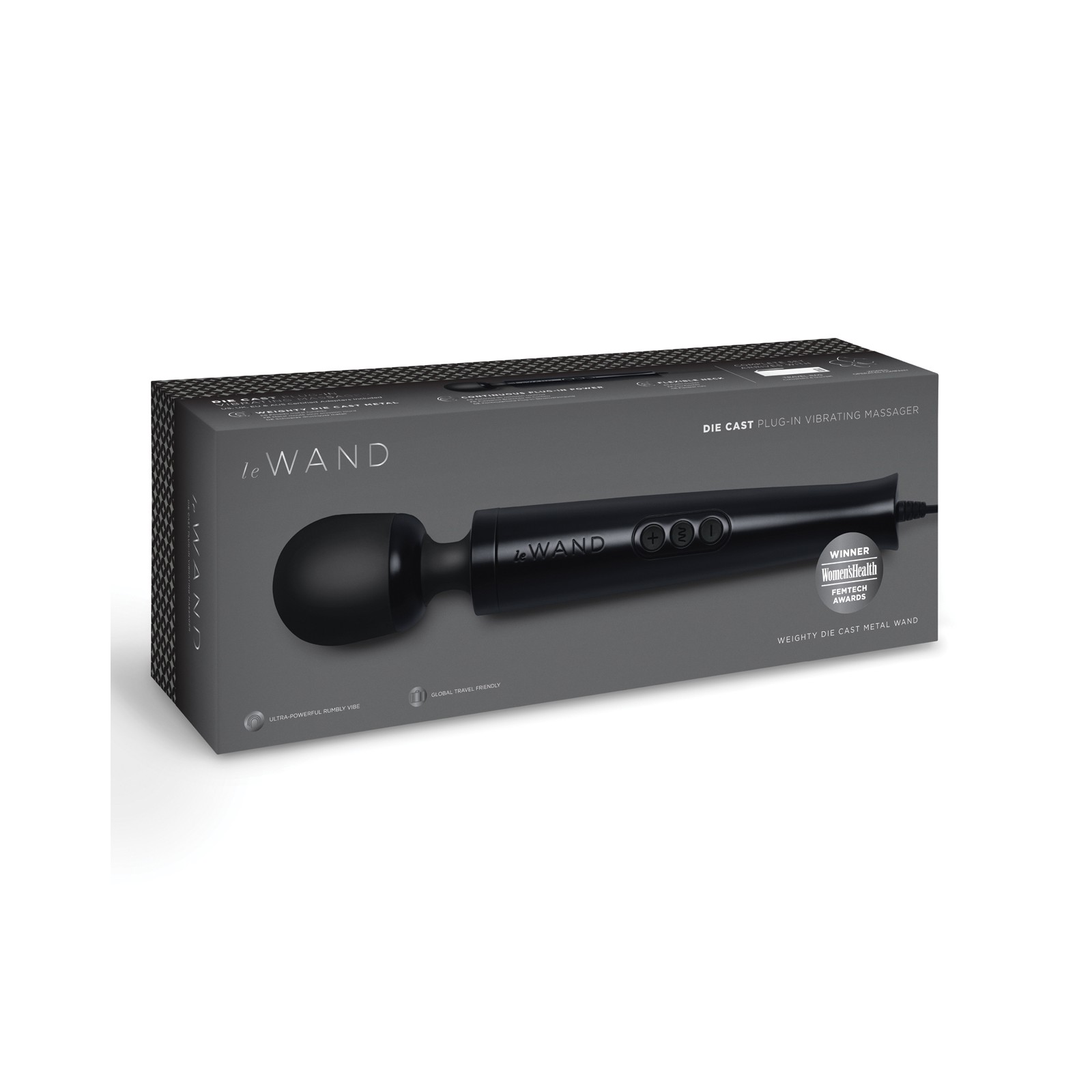 Le Wand Die Cast Plug-In Massager - Black