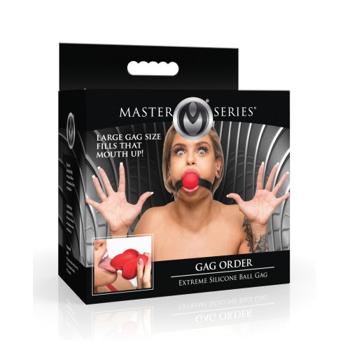 Master Series Gag Order Ball Gag - Rojo/Negro