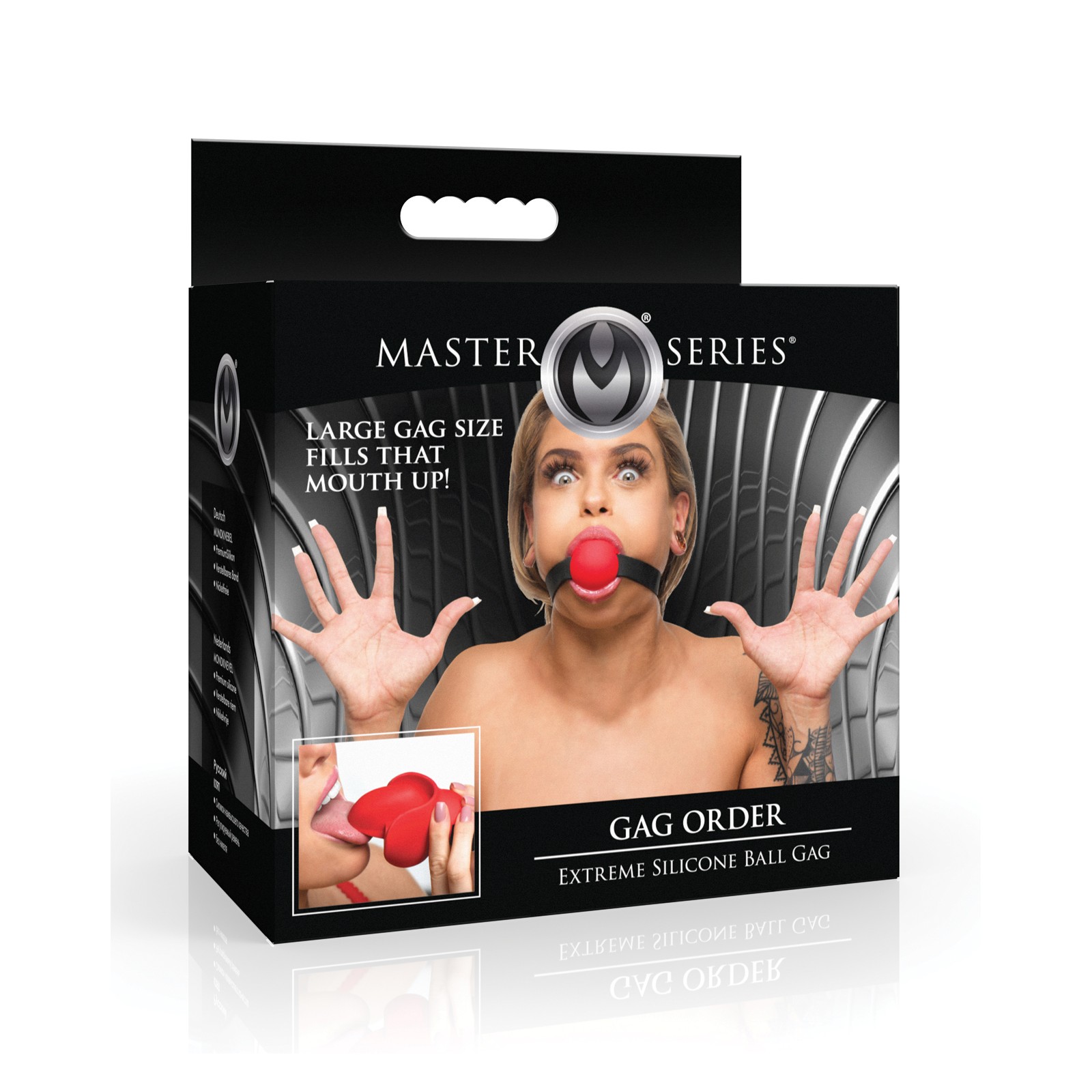 Master Series Gag Order Ball Gag - Red/Black