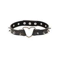 Collar con Corazón de Picos - Negro