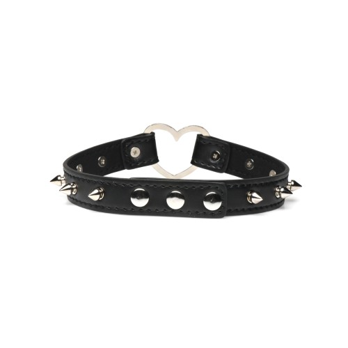 Collar con Corazón de Picos - Negro