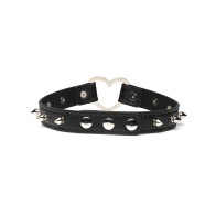 Collar con Corazón de Picos - Negro