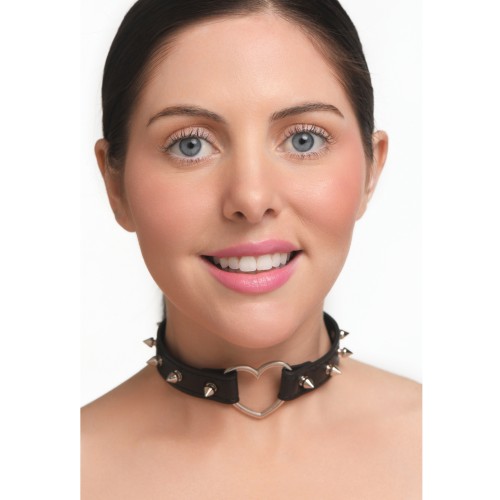 Collar con Corazón de Picos - Negro