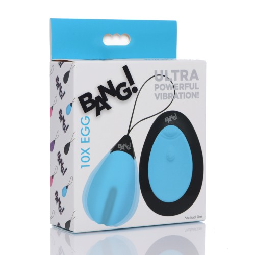 Bang! 10X Silicone Vibrating Egg Blue