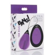 Bang! 10X Silicone Vibrating Egg - Purple