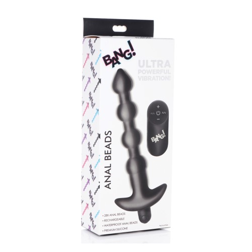 Bang 28X Vibrating Silicone Anal Beads Black