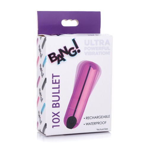 Purple 10X Rechargeable Vibrating Bullet